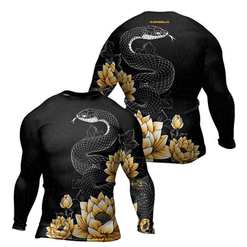 Rashninja Snake Lotus Men's Long Sleeve Rash Guard