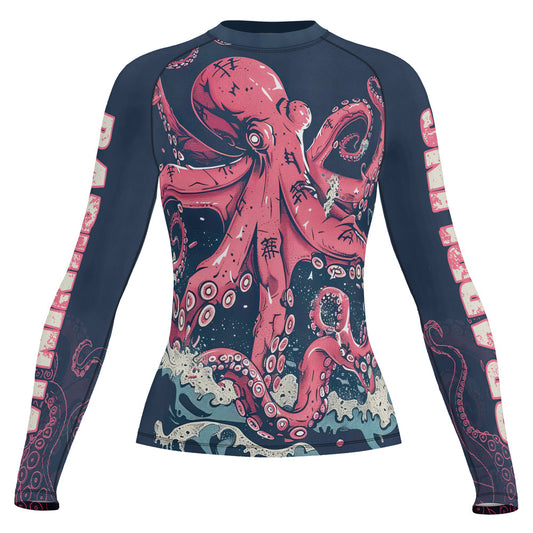 Rashninja Octopus Pink Kraken Women's Short Sleeve Rash Guard