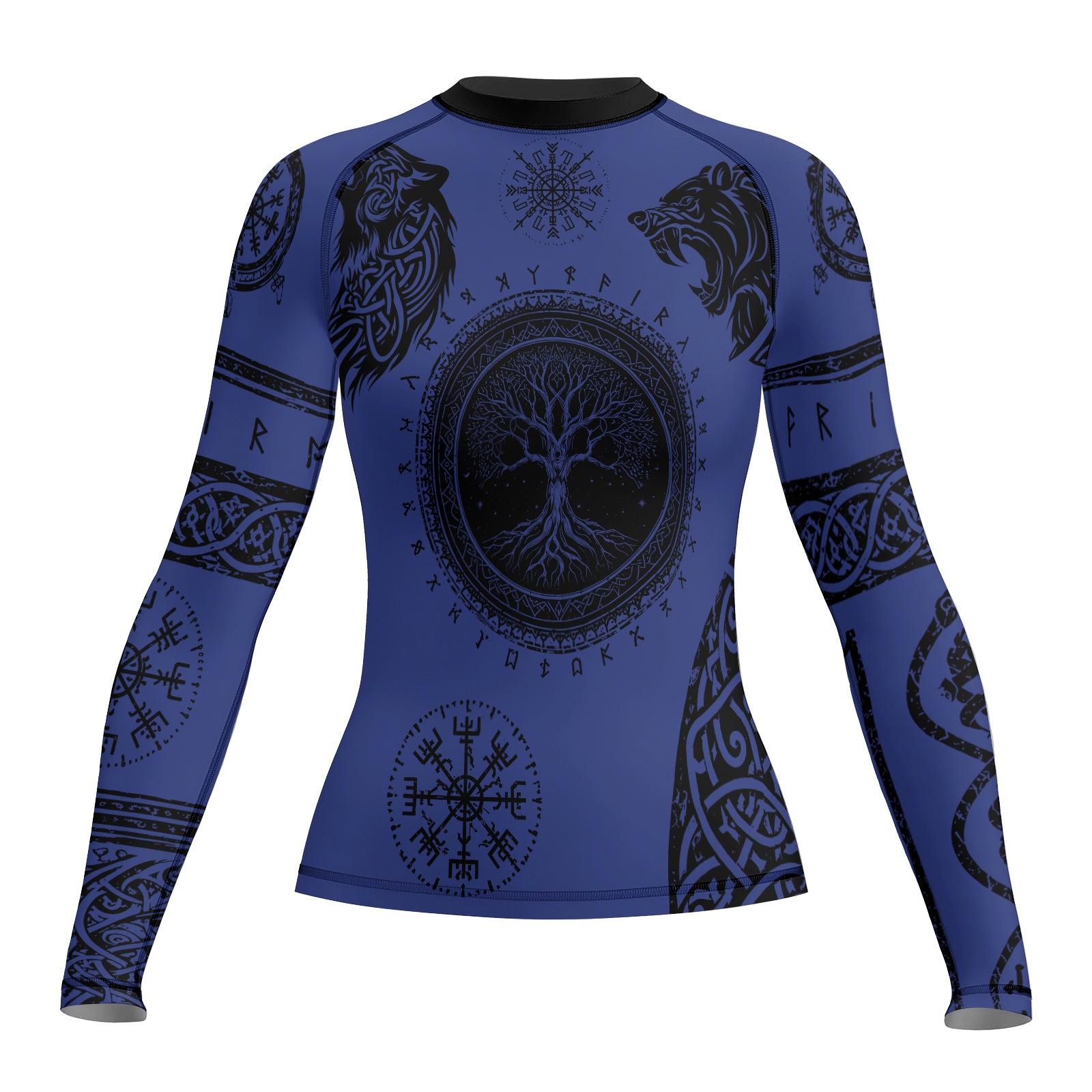 Rashninja Yggdrasil Bear Viking Women's Long Sleeve Rash Guard