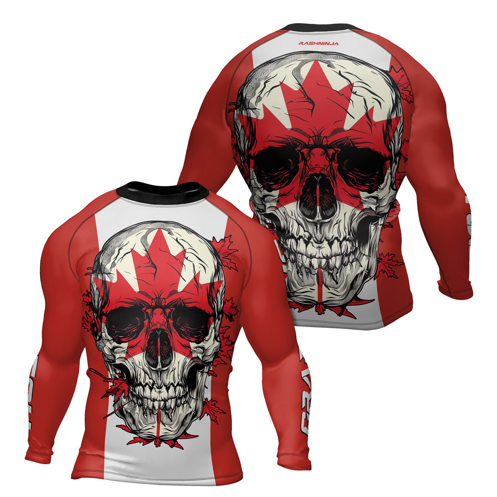 Rashninja Patriot Canada Flag Men's Long Sleeve Rash Guard