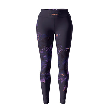 Rashninja Cyber Storm Marble Purple Women's Leggings