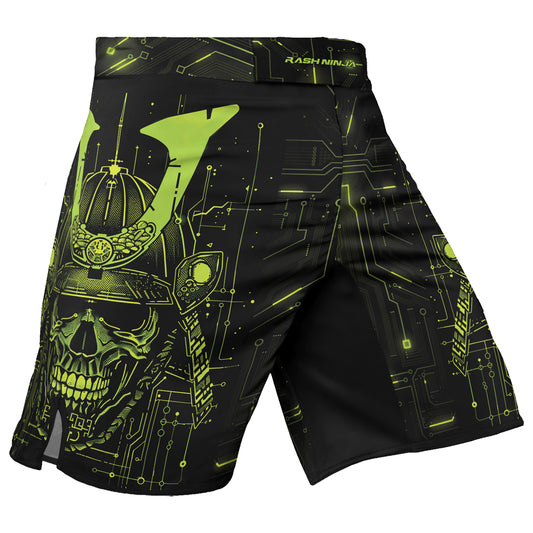 Rashninja Cyber Samurai Circuit Green Men's Fight Shorts
