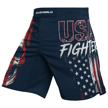 Rashninja USA Fighter Skull Men's Fight Shorts