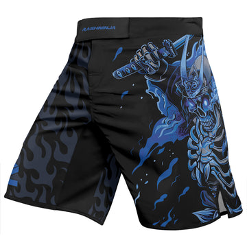 Rashninja Samurai Skull Flame Men's Fight Shorts
