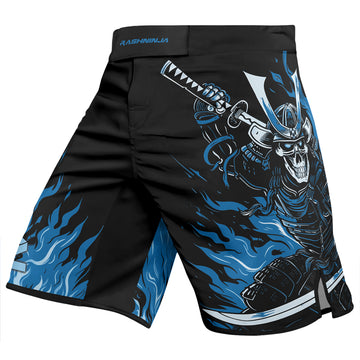 Rashninja Samurai Skull Flames Men's Fight Shorts