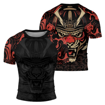 Rashninja Tiger Samurai Men's Short Sleeve Rash Guard