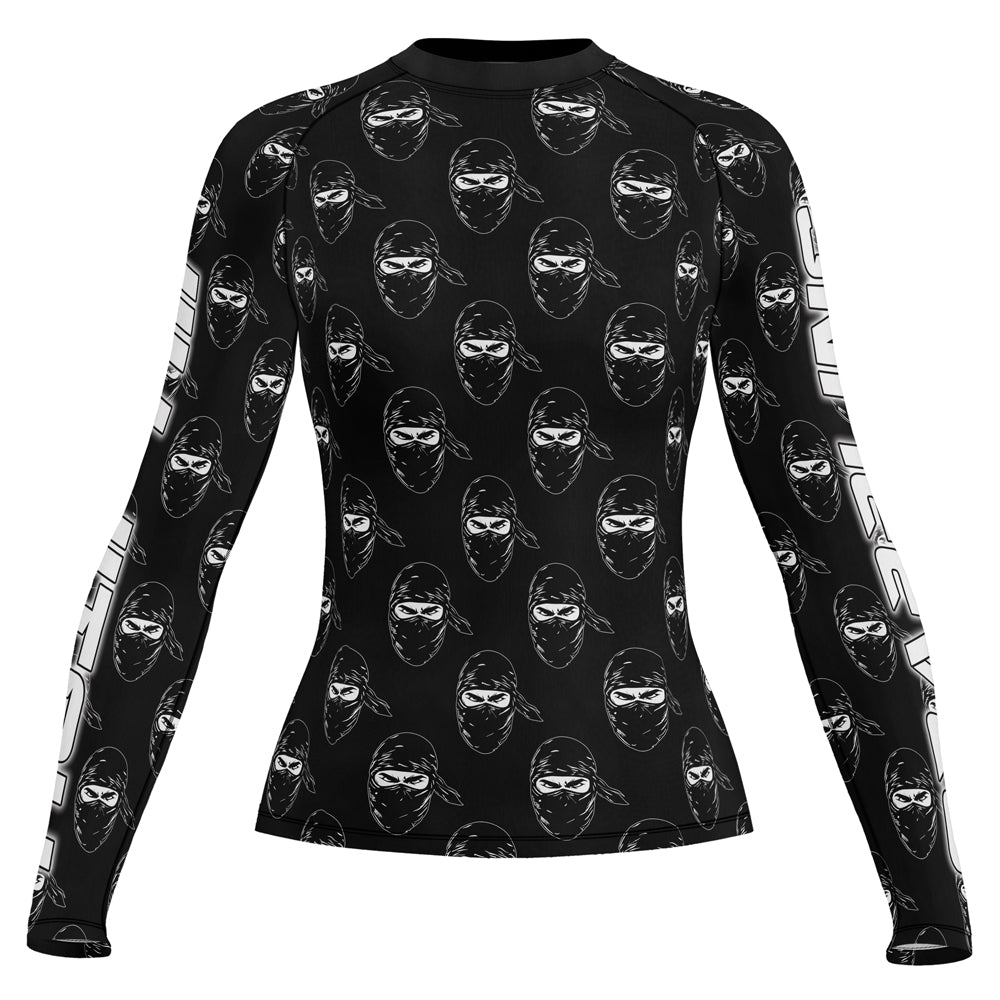 Rashninja Ninja Stealth Pattern Black Women's Long Sleeve Rash Guard