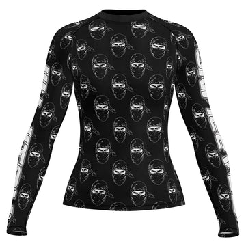 Rashninja Ninja Stealth Pattern Black Women's Long Sleeve Rash Guard