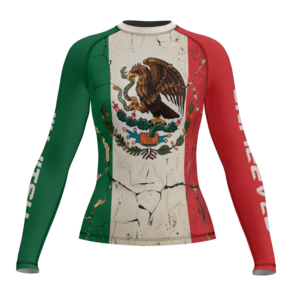 Rashninja Patriot Mexico Flag Women's Long Sleeve Rash Guard