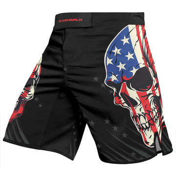 Rashninja American Patriot Skull Men's Fight Shorts