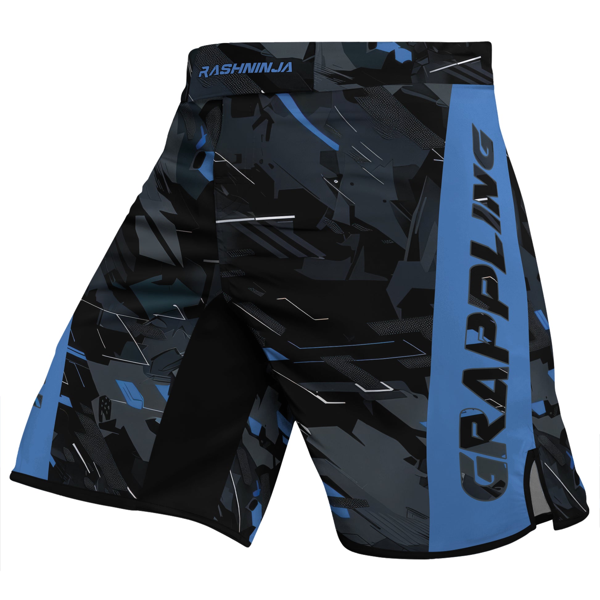 Rashninja Blue Triangle Men's Fight Shorts