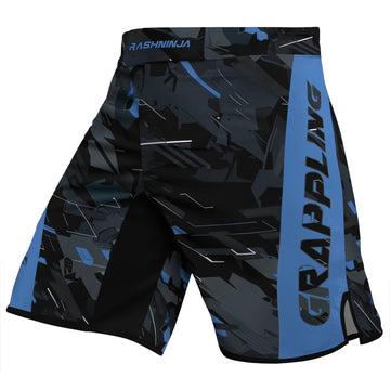 Rashninja Blue Triangle Men's Fight Shorts