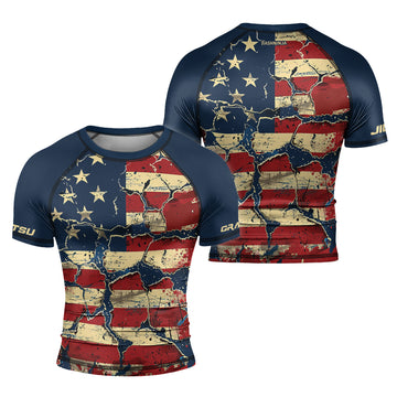 Rashninja Patriot Stars Men's Short Sleeve Rash Guard