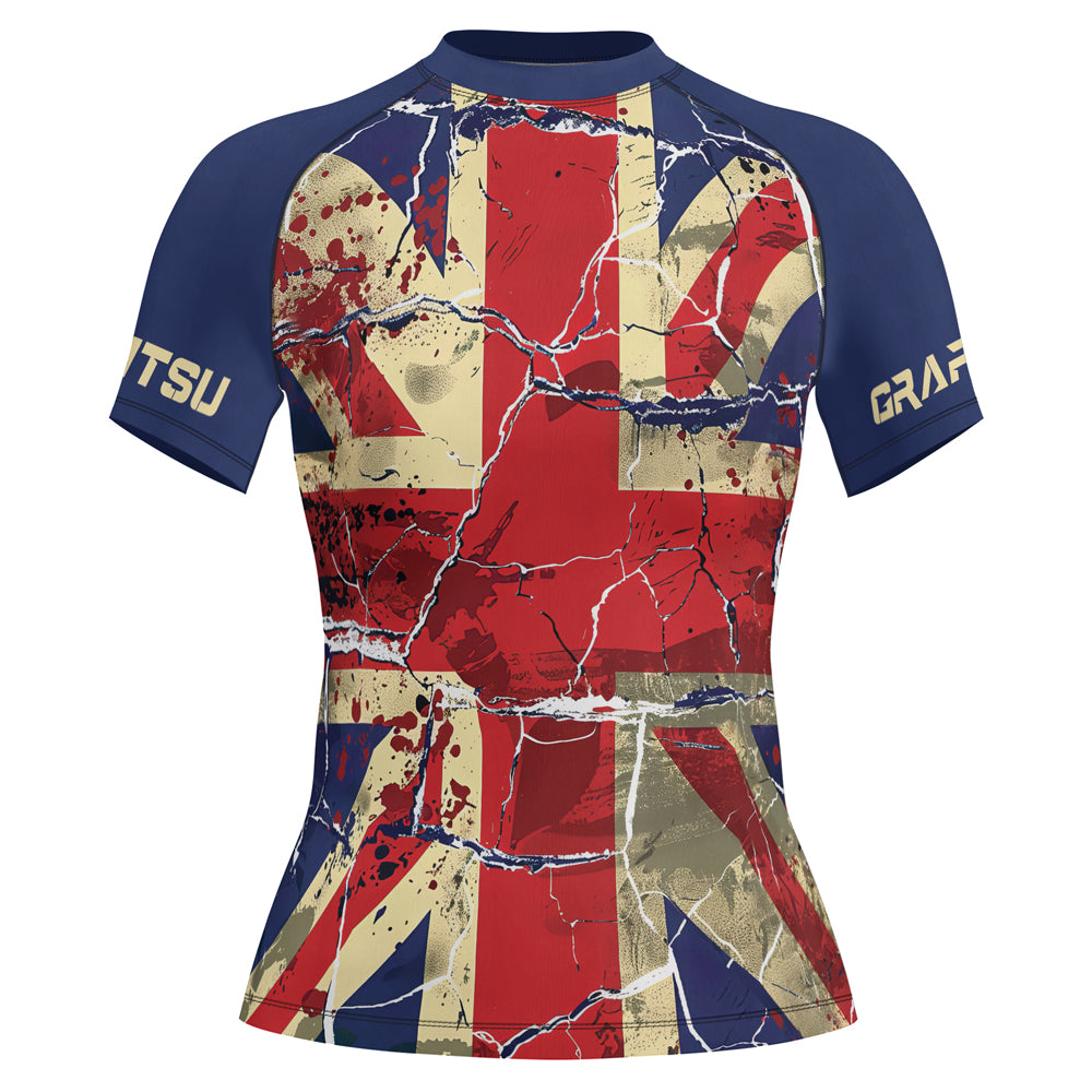 Rashninja Patriot United Kingdom Flag Women's Short Sleeve Rash Guard