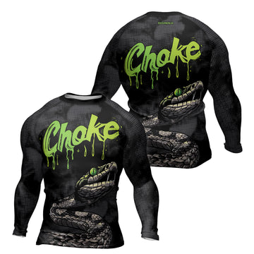 Rashninja Green Viper Snake Men's Long Sleeve Rash Guard