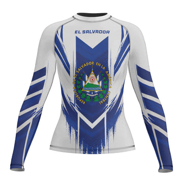 Rashninja Patriot El Salvador Flag Women's Long Sleeve Rash Guard