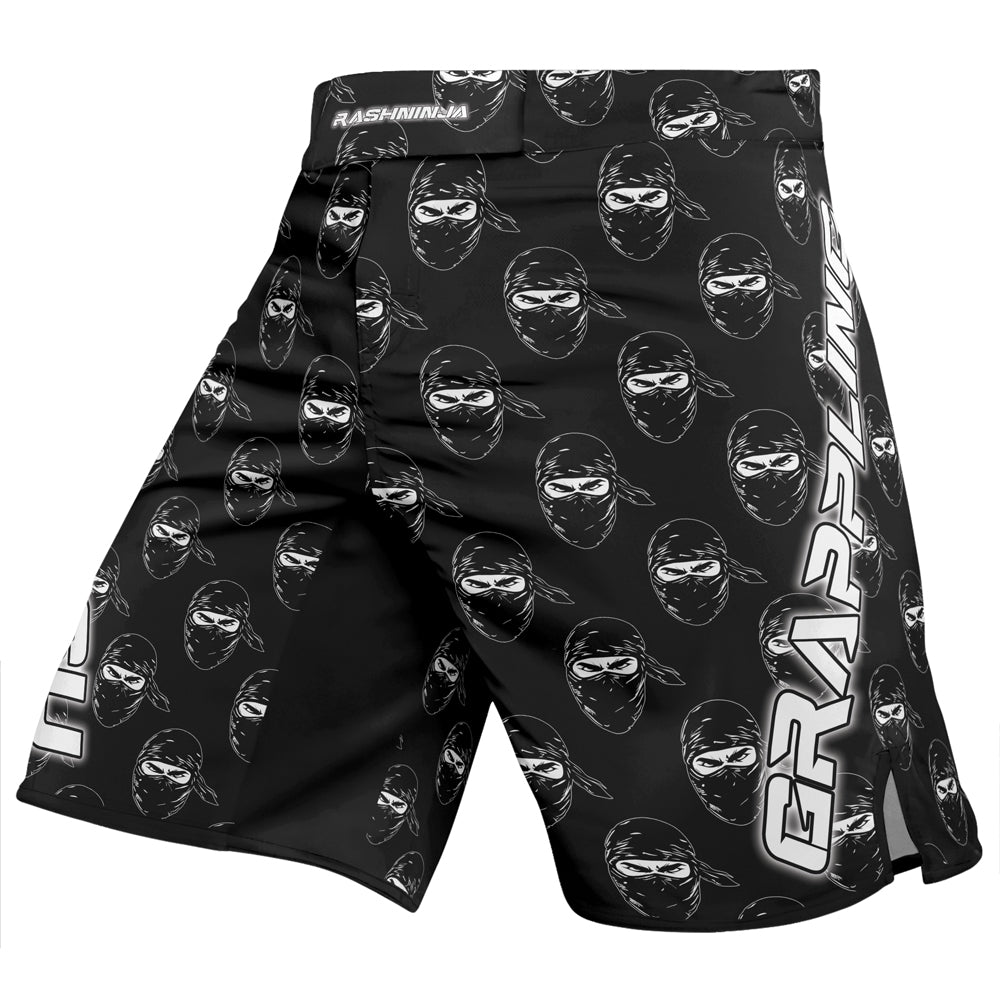 Rashninja Ninja Stealth Pattern Black Men's Fight Shorts
