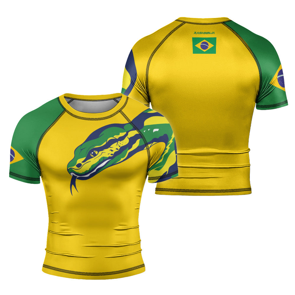 Rashninja Patriot Mexico Flag Men's Short Sleeve Rash Guard