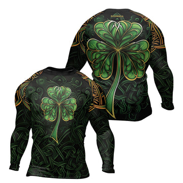 Rashninja Irish Celtic Clover Men's Long Sleeve Rash Guard – St. Patrick's Day Edition