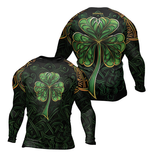 Rashninja Irish Celtic Clover Men's Long Sleeve Rash Guard – St. Patrick's Day Edition