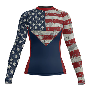 Rashninja Freedom Flag Women's Long Sleeve Rash Guard