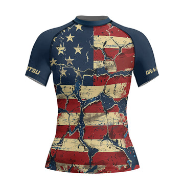 Rashninja Patriot Stars Women's Short Sleeve Rash Guard