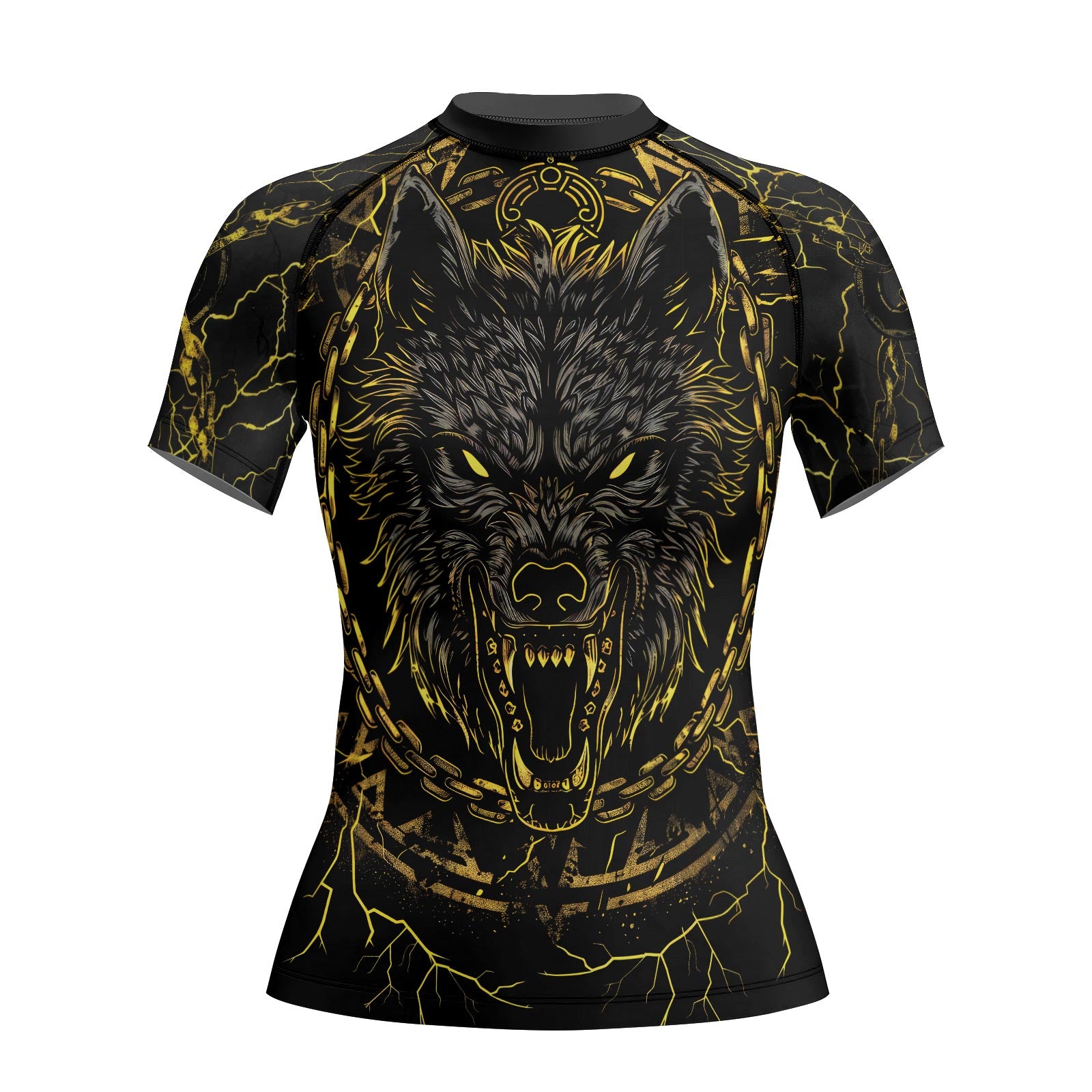 Rashninja Viking Fenrir Wol Women's Short Sleeve Rash Guard