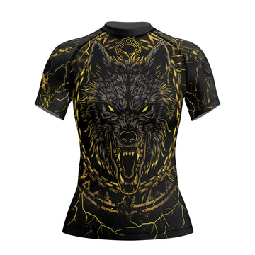 Rashninja Viking Fenrir Wol Women's Short Sleeve Rash Guard