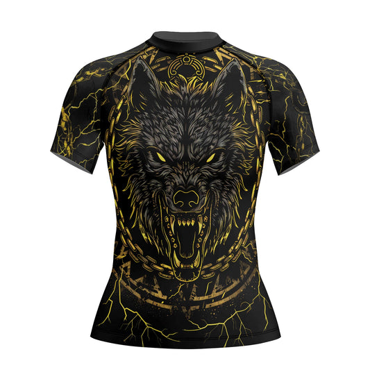 Rashninja Viking Fenrir Wol Women's Short Sleeve Rash Guard