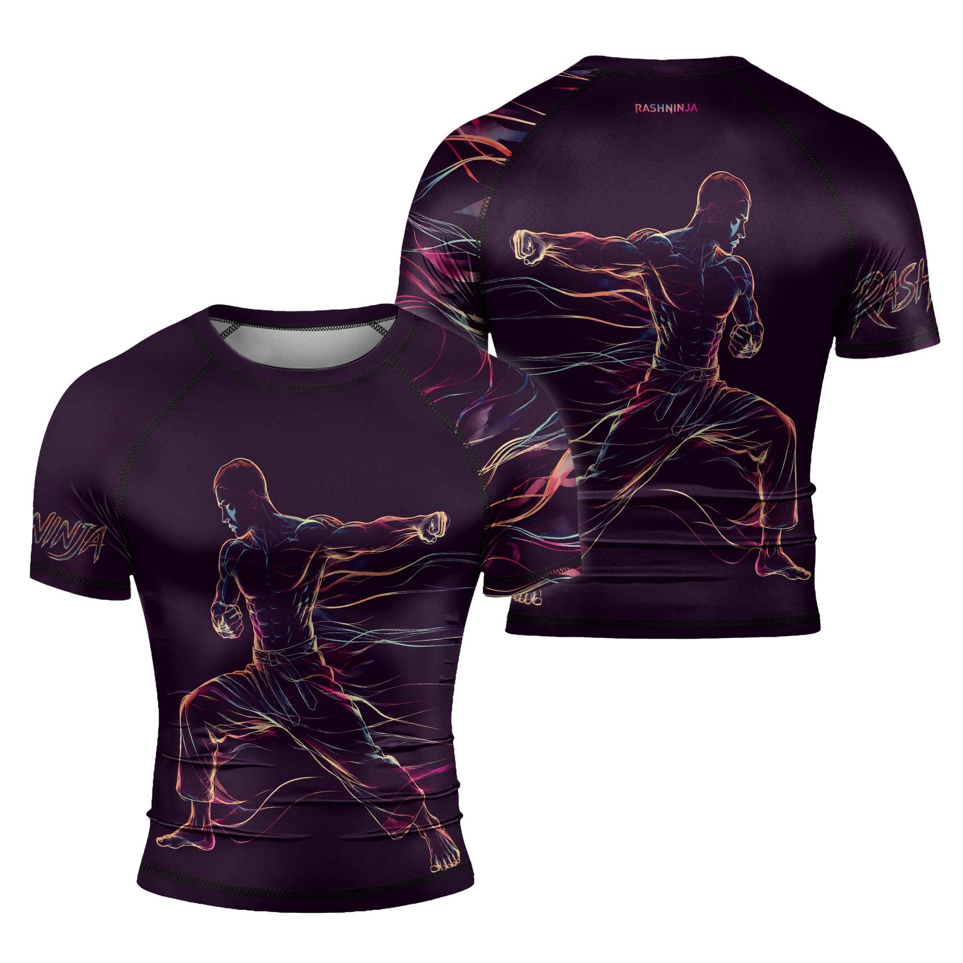 Rashninja Cyber Energy Fighter Men's Short Sleeve Rash Guard