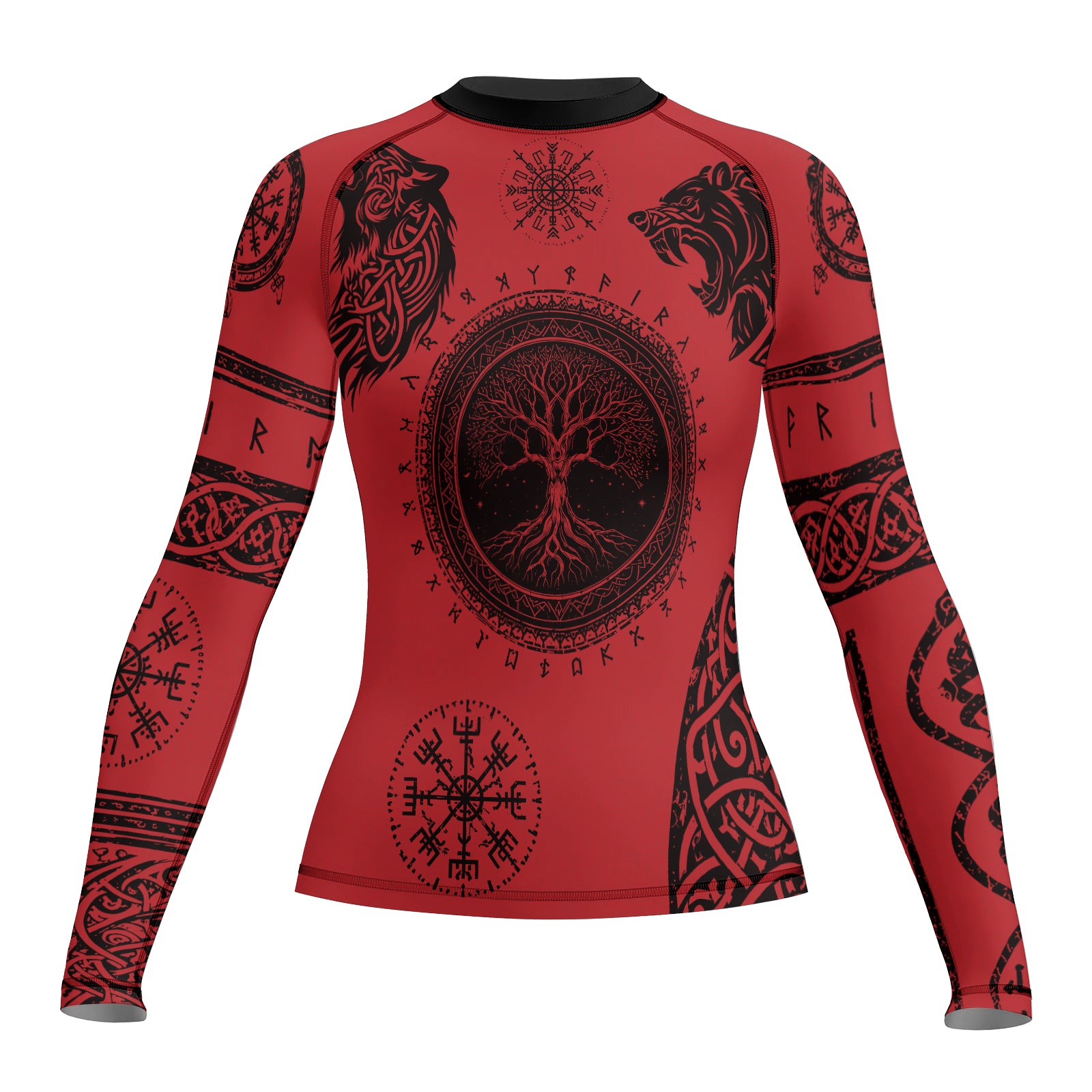 Rashninja Yggdrasil Bear Viking Women's Long Sleeve Rash Guard