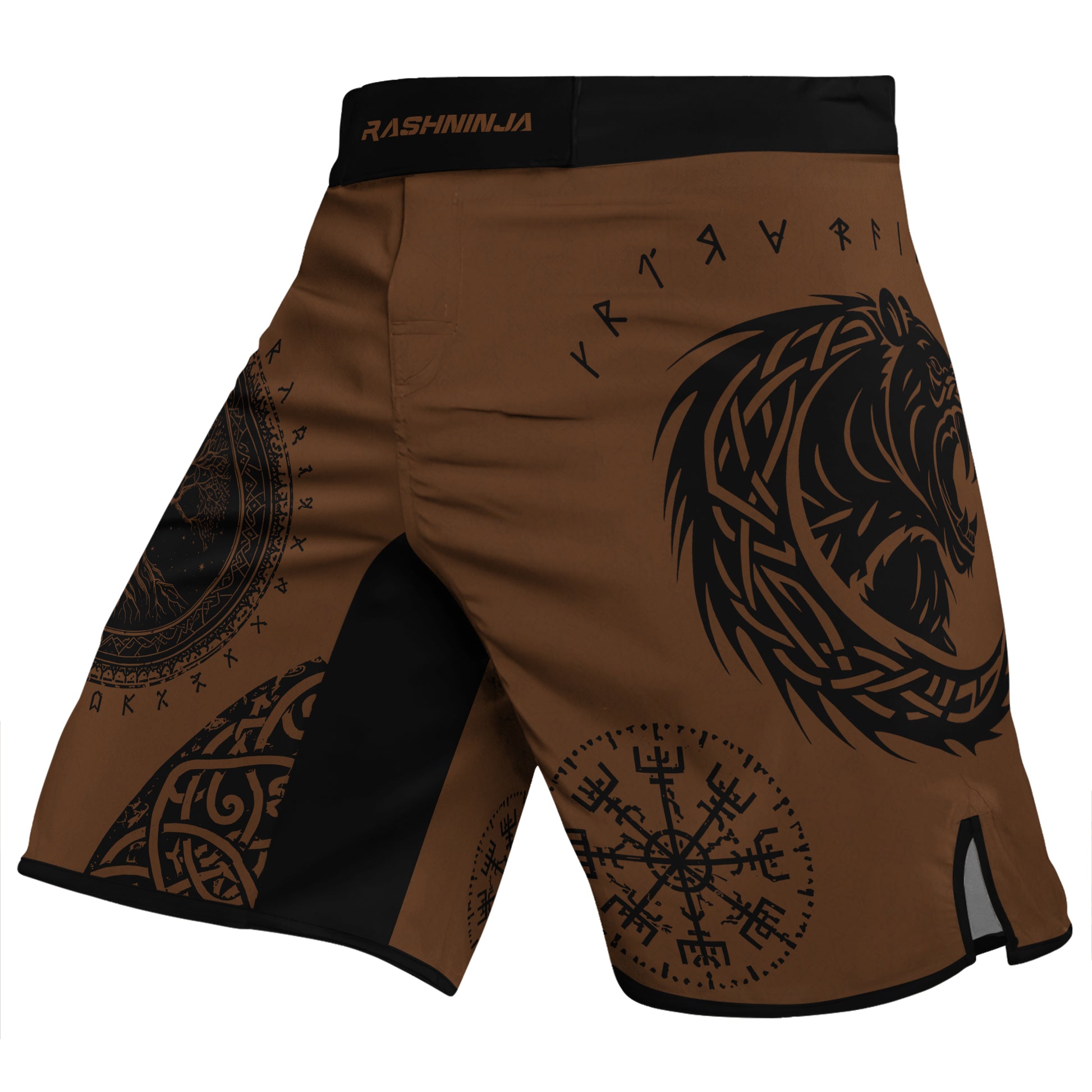 Rashninja Yggdrasil Bear Viking Men's Fight Shorts