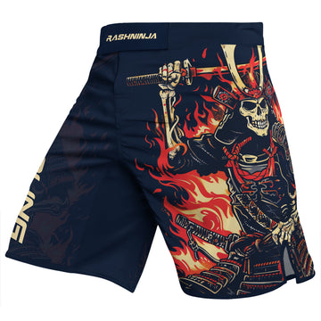 Rashninja Samurai Skull Inferno Men's Fight Shorts