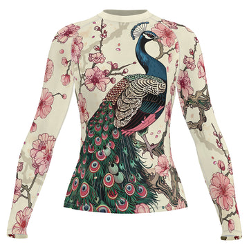 Rashninja Peacock Blossom Women's Long Sleeve Rash Guard