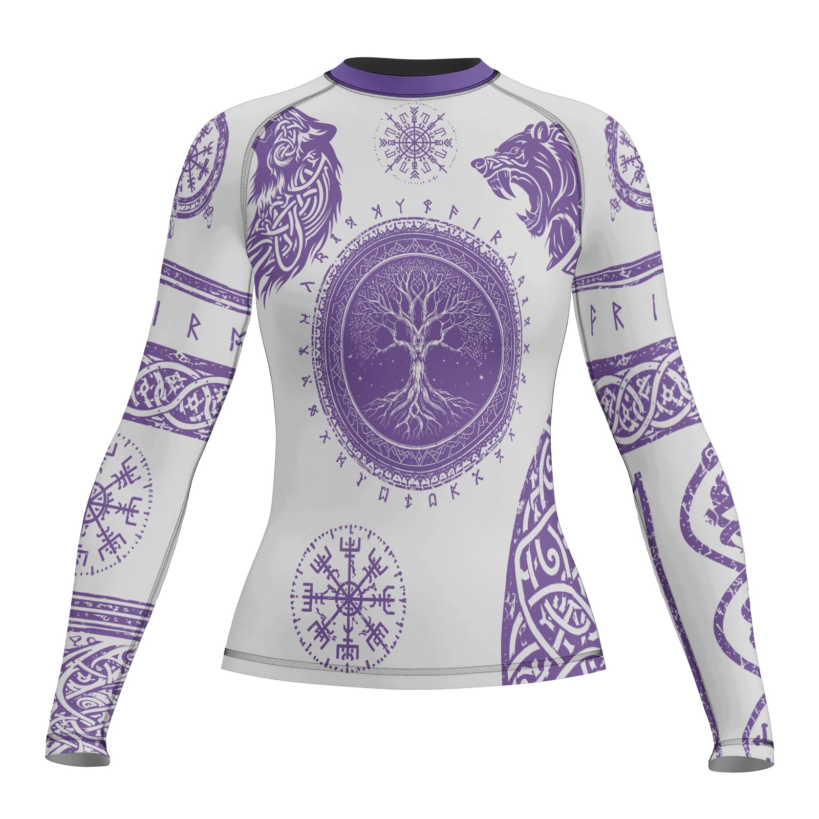 Rashninja Yggdrasil Bear Viking Women's Long Sleeve Rash Guard