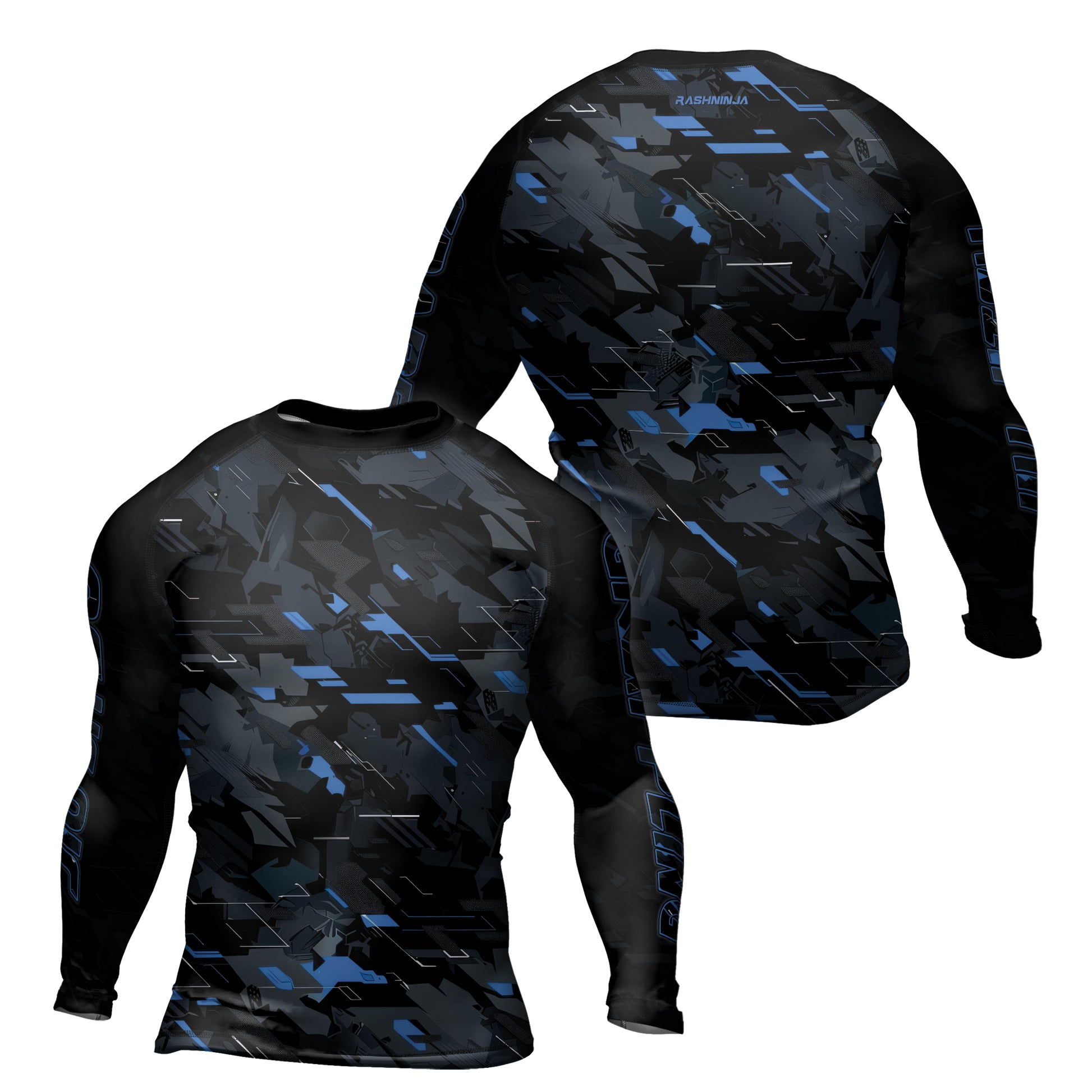 Rashninja Blue Triangle Men's Long Sleeve Rash Guard