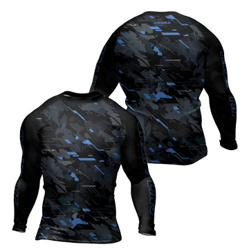 Rashninja Blue Triangle Men's Long Sleeve Rash Guard