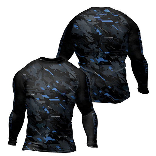 Rashninja Blue Triangle Men's Long Sleeve Rash Guard