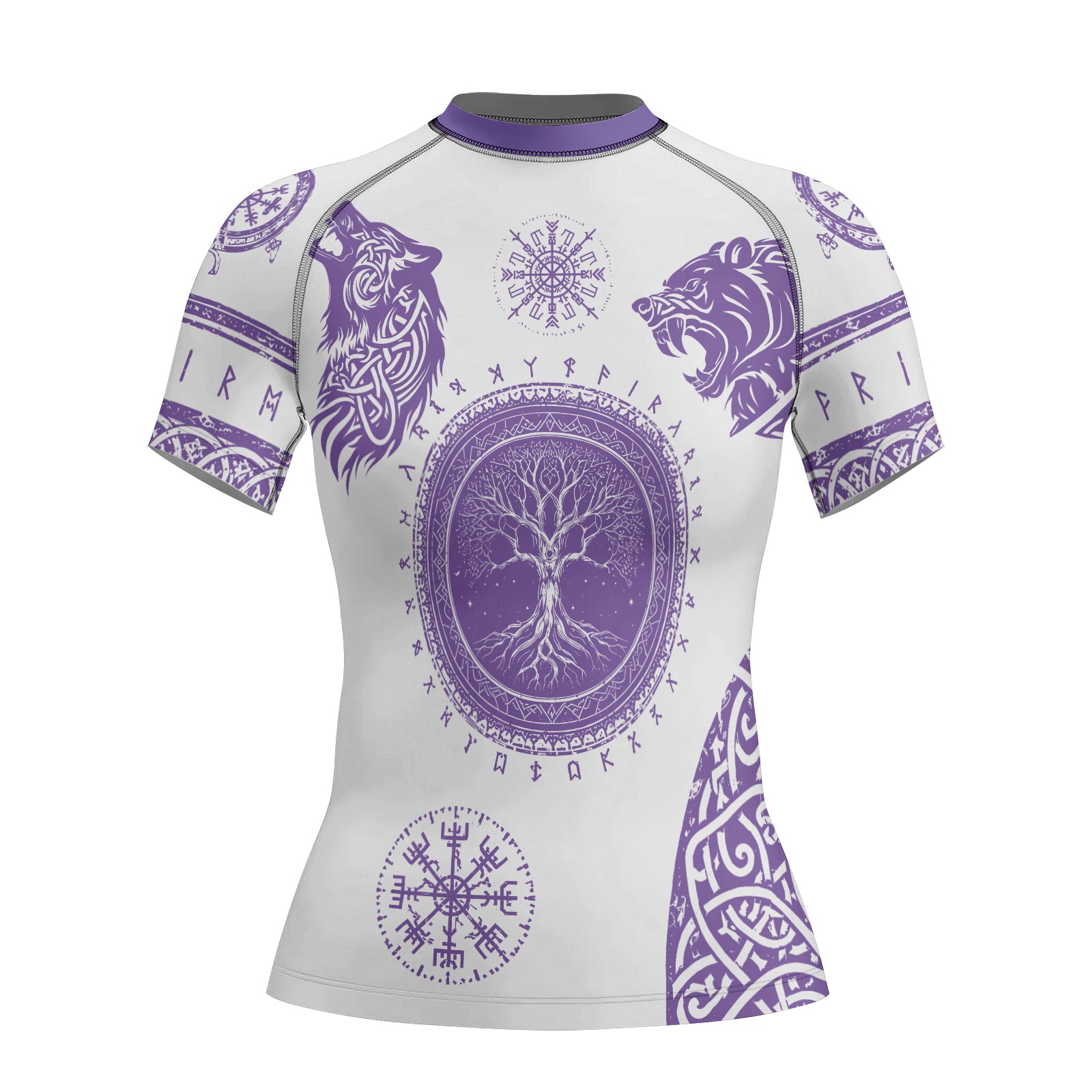 Rashninja Yggdrasil Bear Viking Women's Short Sleeve Rash Guard