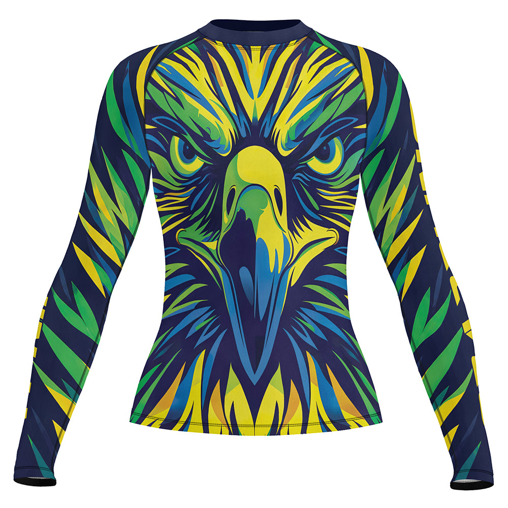 Rashninja Patriot Brazil Flag Women's Long Sleeve Rash Guard