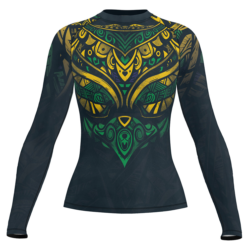 Rashninja Patriot Brazil Flag Women's Long Sleeve Rash Guard