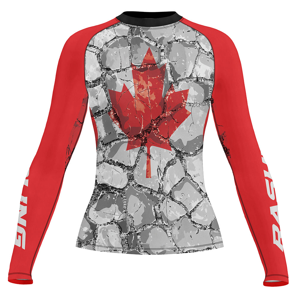 Rashninja Patriot Canada Flag Women's Long Sleeve Rash Guard