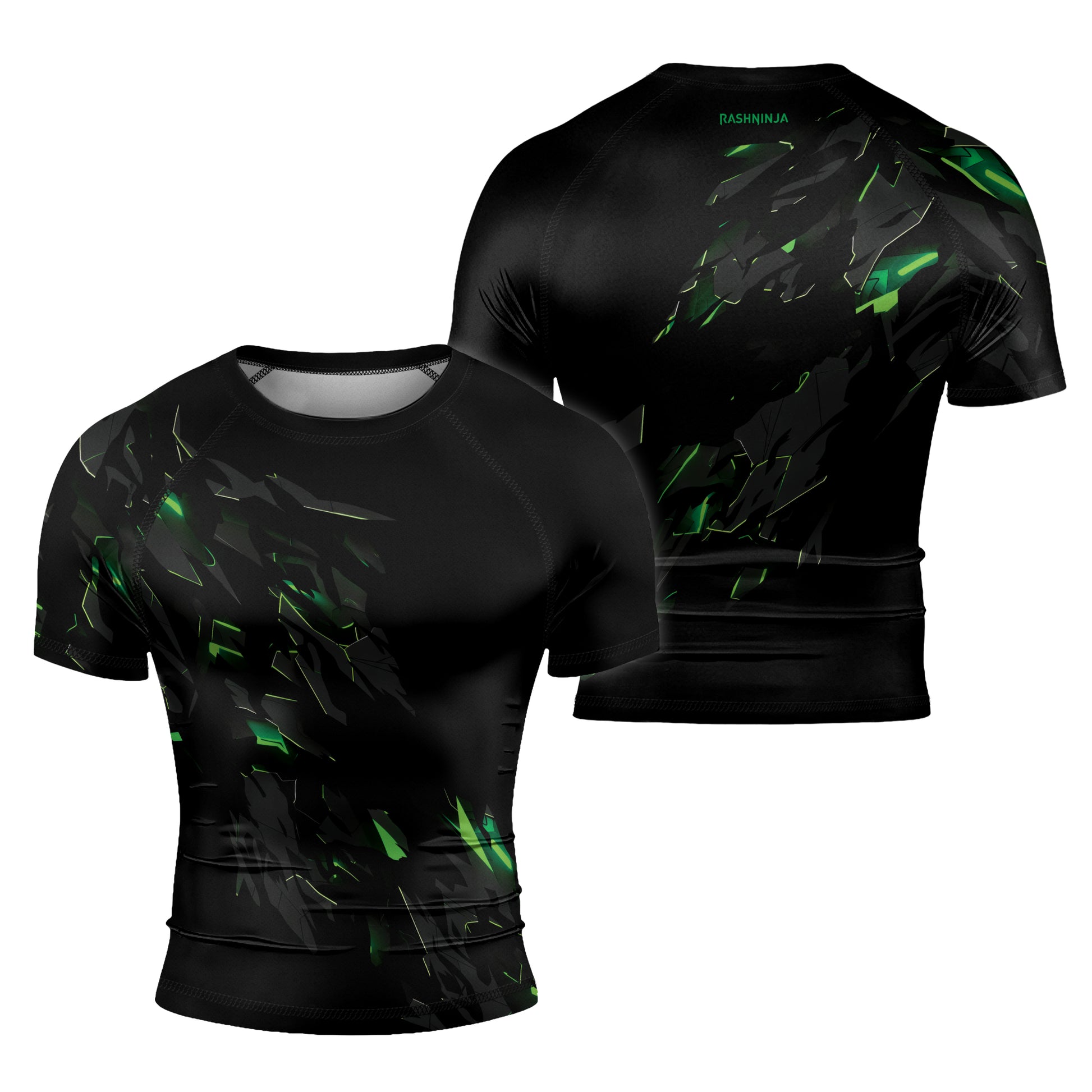 Rashninja Cyber Fracture Men's Short Sleeve Rash Guard