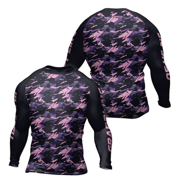 Rashninja Purple Camouflage Men's Long Sleeve Rash Guard