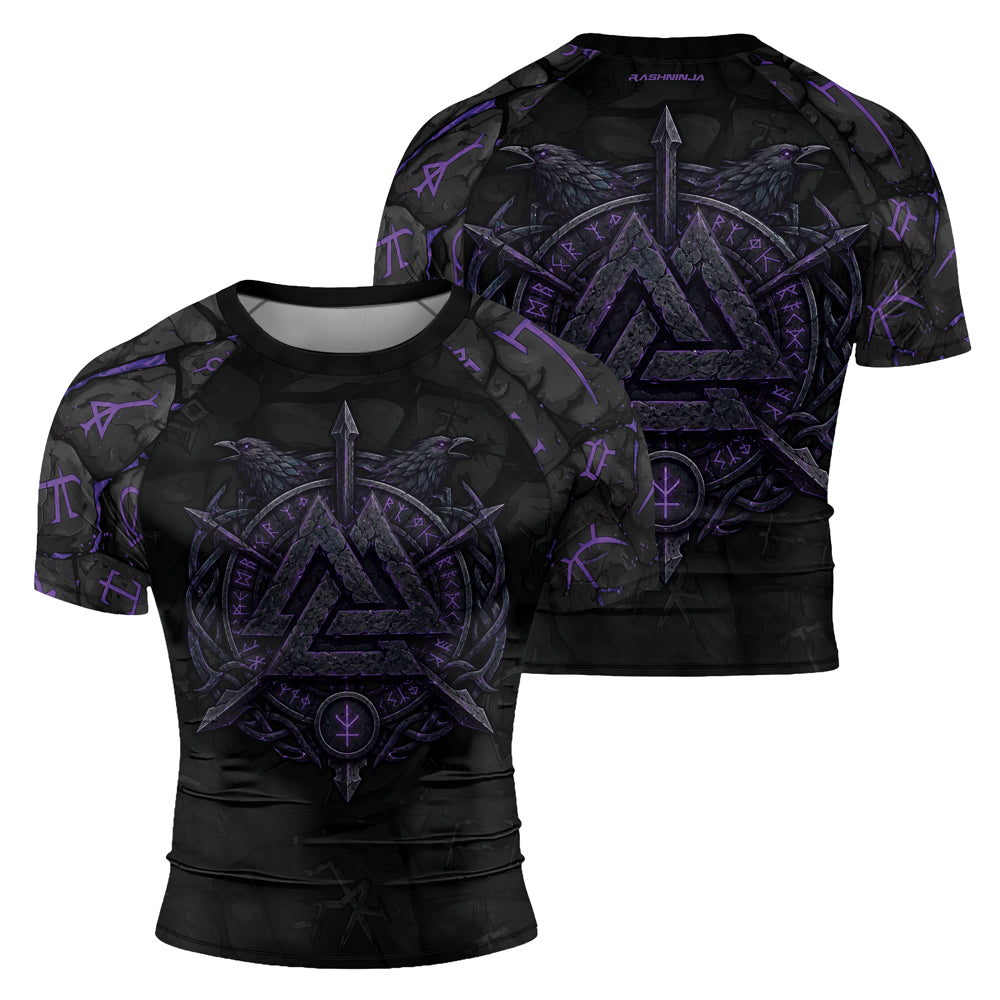 Rashninja Viking Raven Vegvisir Men's Short Sleeve Rash Guard