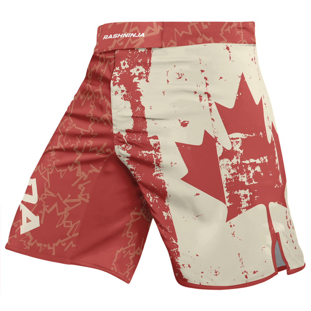 Rashninja Patriot Canada Flag Men's Fight Shorts