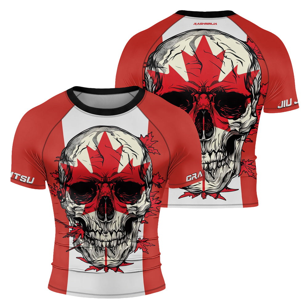 Rashninja Patriot Canada Flag Men's Short Sleeve Rash Guard