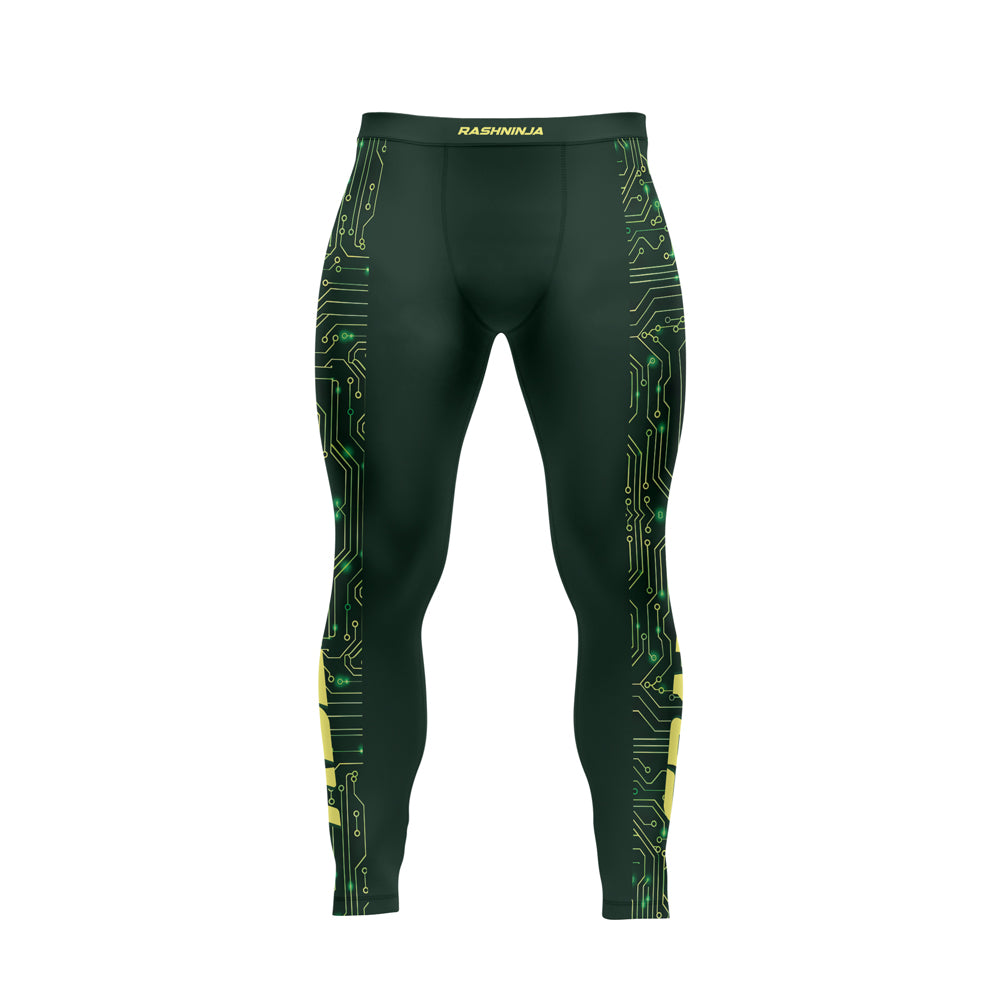 Rashninja Green Cyber Circuit Men's Spats
