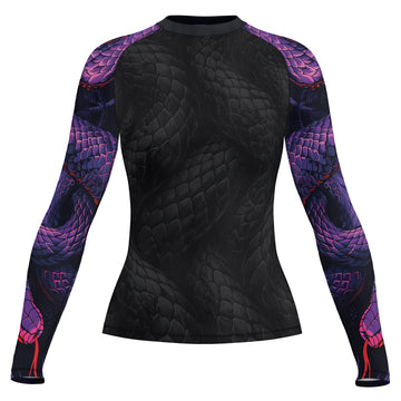 Rashninja Purple Snake Women's Long Sleeve Rash Guard