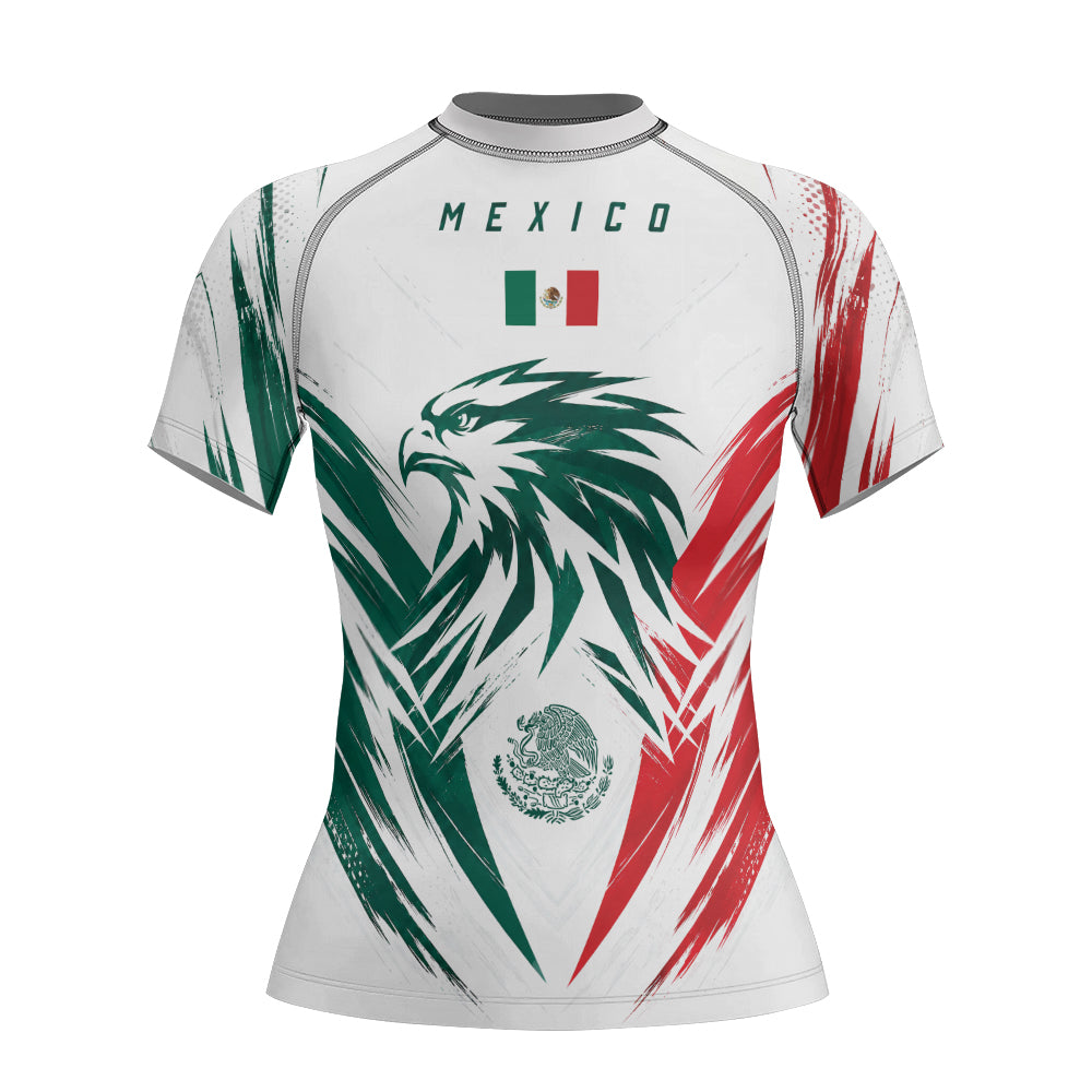 Rashninja Patriot Mexico Flag Women's Short Sleeve Rash Guard